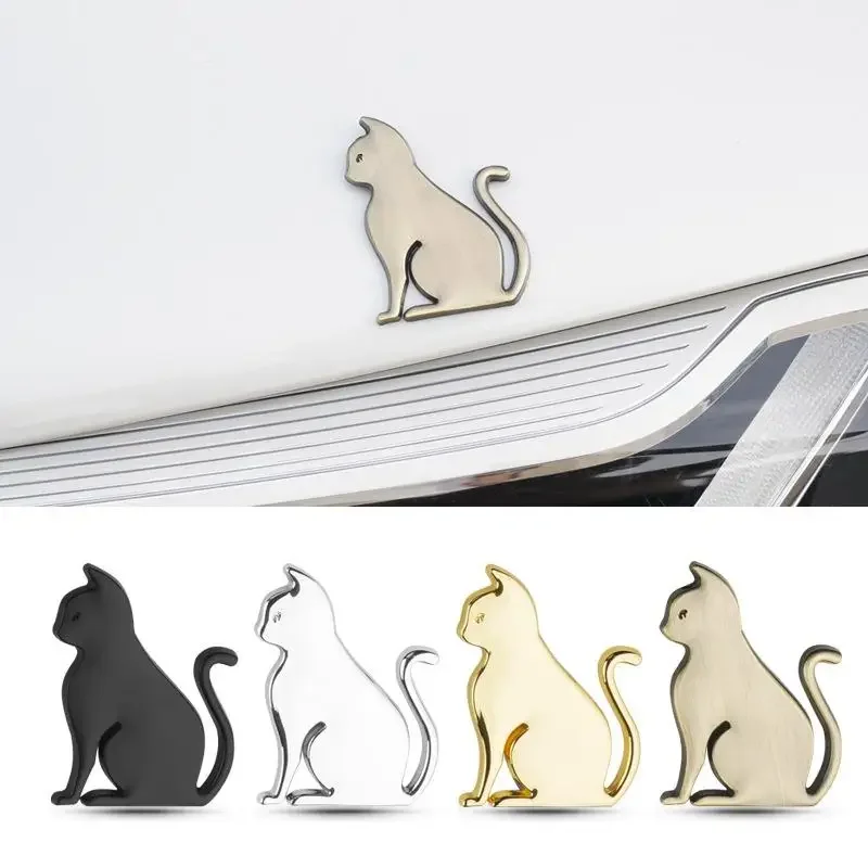 Cute 3D Metal Cat Sticker Personalized Cat Car Emblem Originality Car Covering Decor Car Exterior Decorative Sticker