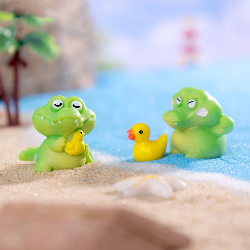 Cartoon Cute Crocodile Small Statue Cartoon Microlandscape Figurines Ornaments Funny Creative Miniatures Home Decoration Gifts - view 4