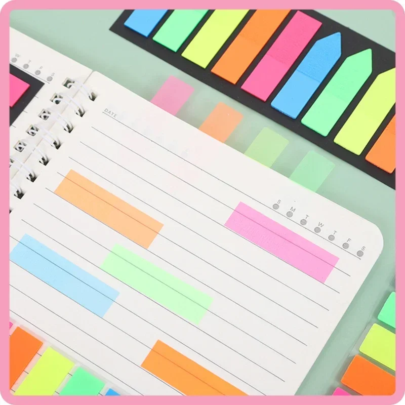 Colorful Transparent Sticky Notes Self -Adhesive Book Marker Stickers Annotation Tab Paper Stationery Office Supplies Stationery