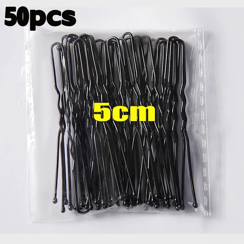 5/6/7cm Schwarze Wellenförmige U-förmige Haarnadeln, Unsichtbare Metall-Haarspangen, Styling-Haaraccessoires für Frauen – Detail 12