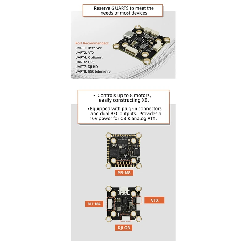 H743 And E70 G2 Blheli 32 Stack 4-8S MPU6000 Flight Controller 70A 128K 4 In 1 ESC