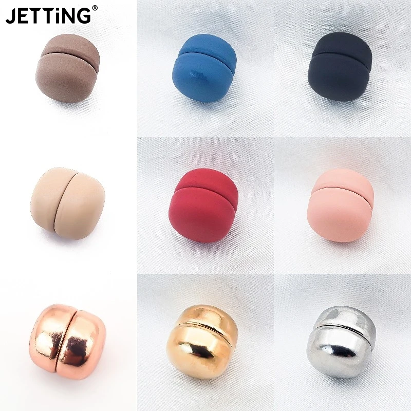 Matte Silk Scarf No Snag Hijab Magnet Brooch Strong Magnetic Buttons Round Silk Scarf Shawl Dual-use Collar Clip Cufflinks