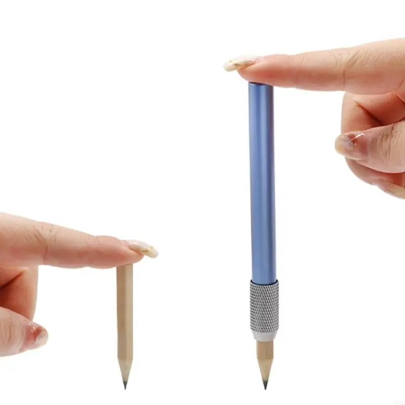 G8TA 5pcs موسع القلم الرصاص قلم رصاص طوله لون القلم الألومنيوم حامل الطول
