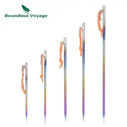 Boundless Voyage 6pcs Heavy Duty Titanium Alloy Camping Tent Stakes Peg for Outdoor Trip Hiking Gardening Ti4013P