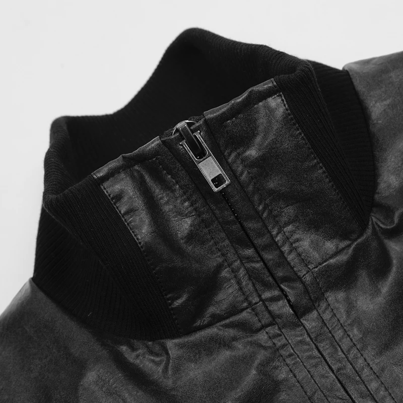 سترة شتوية قصيرة مبطنة من الجلد للرجال ملابس خروج عصرية فضفاضة غير رسمية دافئة وسميكة للدراجات النارية سترة نسائية معطف باركاس ملابس خارجية #5