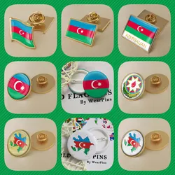 Azerbaijan Azerbaijanis mapa flaga godło narodowe broszka odznaki przypinki na klapę