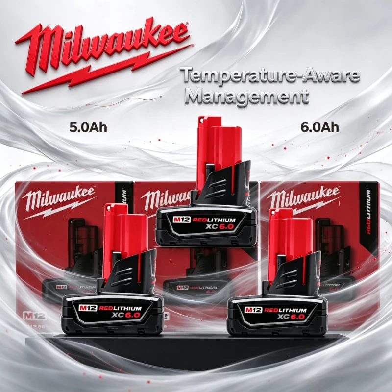 New Milwaukee M12 Rechargeable Li-ion Battery 12V 5.0Ah 6.0Ah M12B6 M12B5 48-11-2460 48-11-2450 for All M12 Cordless Power Tools