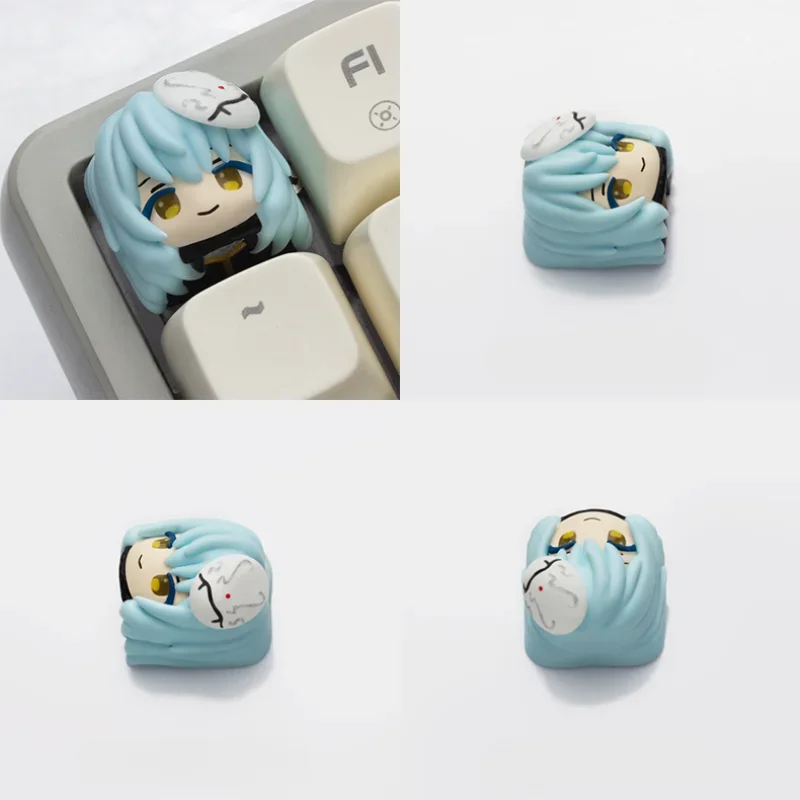 Cute Slime Artisan KeyCap Custom Handmade Resin Keyboard Cap Rimuru Tempest Anime Key Cap for Mechanical Keyboard Accessories