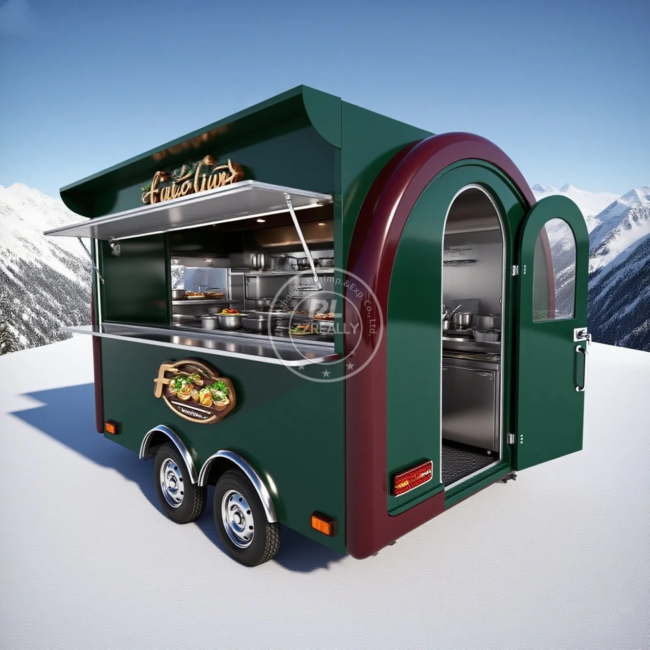 BBQ Food Truck Ice Cream Taco Sweet Corn Shop Fast Food Trailer off road camper Box Truck for Sale