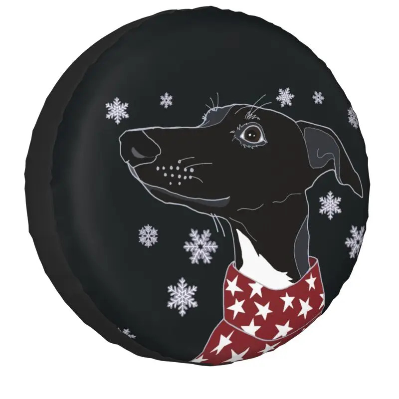 Cute Winter Whippet Spare Wheel Cover Fit for Jeep Hummer 4x4 Trailer Lurcher Greyhound Dog Tire Protector 14