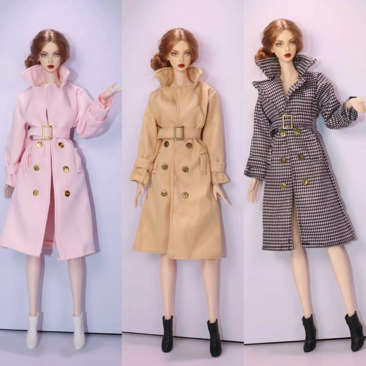 1/6 Doll Clothes Accessories Premium Elegant Long Trench Fashion City Girl Trench For FR 30cm Babi Supermodel Doll Dress Up