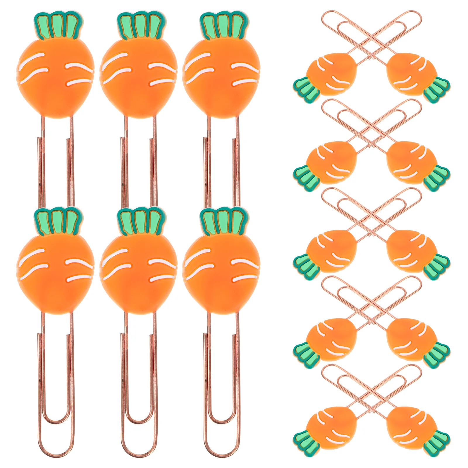 

Cartoon Carrot Bookmarks Cute Vegetable Paper Clips Decorative Metal Shaped Pins Office Supplies Student Tools Gifts