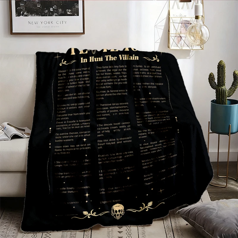 I Love You Book Quotes Soft Blanket, Hunt The Villain Comfy Blanket, Villain Series Flannel Blanket