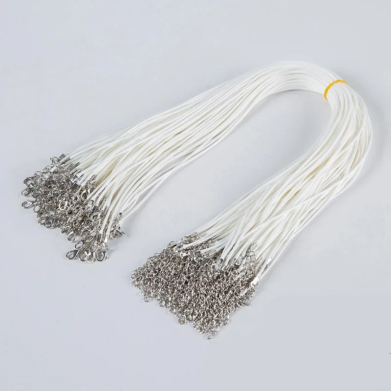 100Pcs Colorful Wax Leather Snake Necklace Women Men Cord String Rope Wire Extender Chain For Jewelry Making Bulk Wholesale