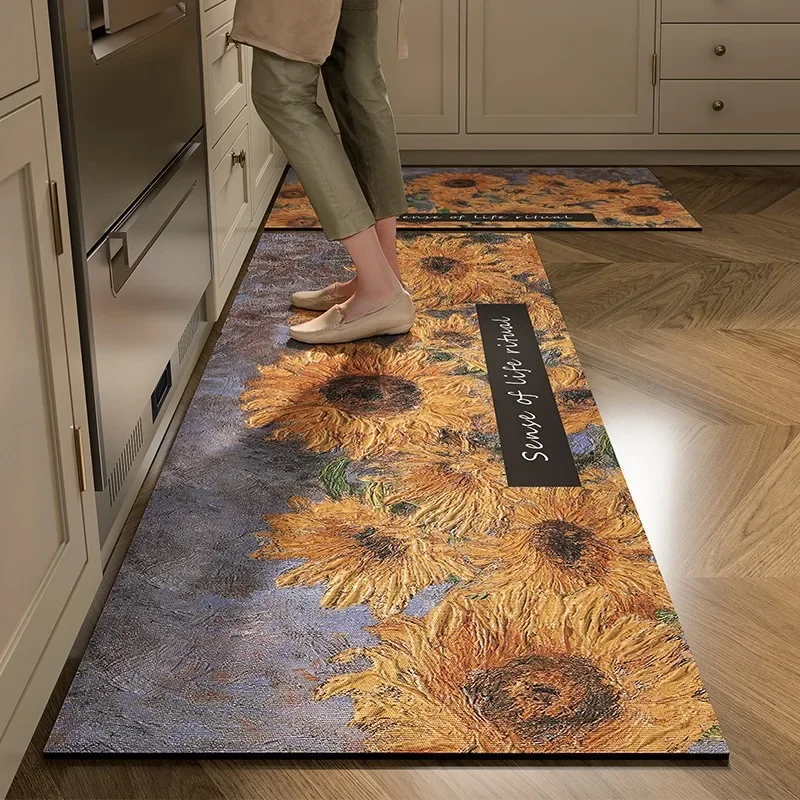 

American Decorate Kitchen Floor Mats PVC Anti-slip Dirt-resistant Rug Home Waterproof Oil-proof Balcony Carpets Ковер Tapis 러그