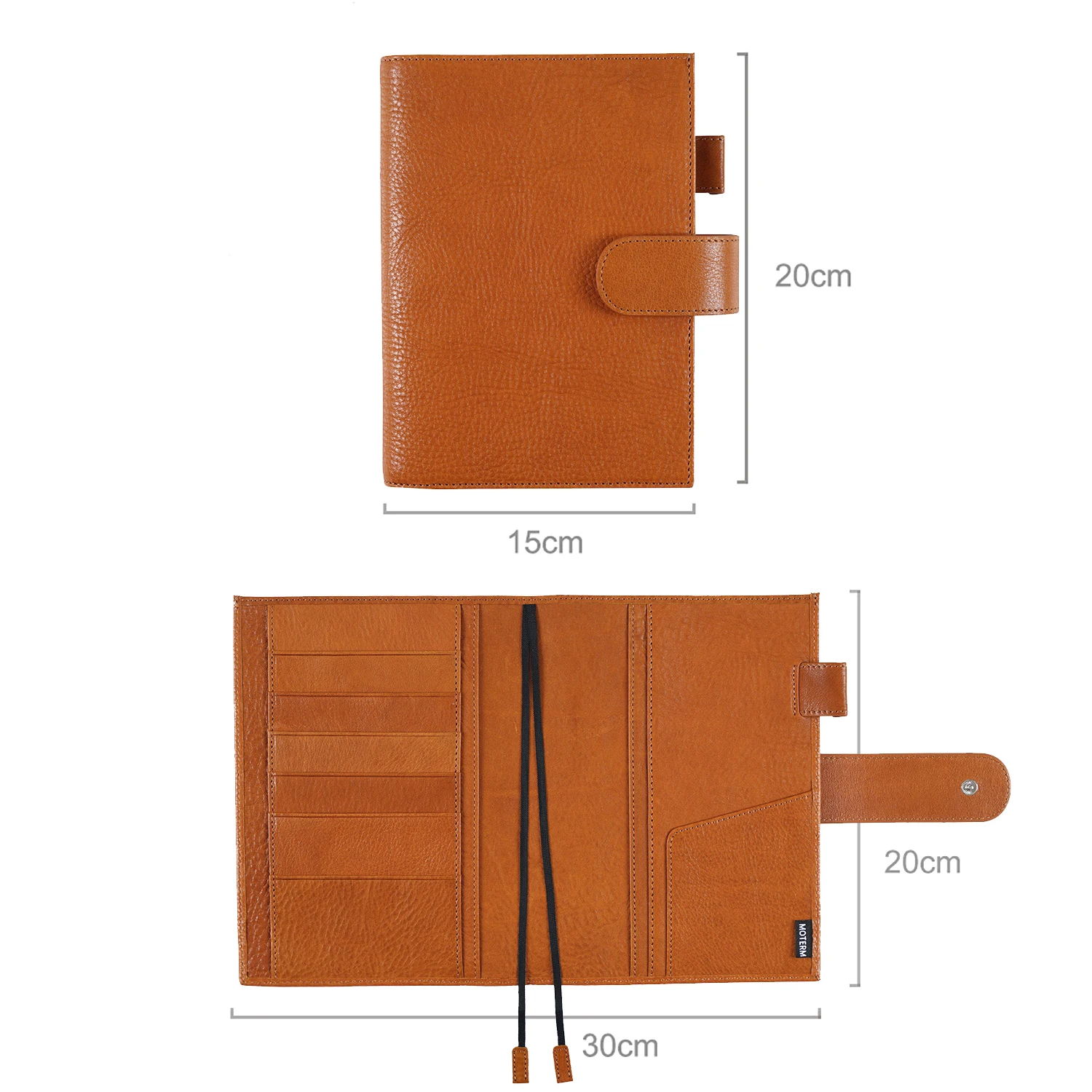 Moterm Vollnarben-Pflanzlich gegerbtes Leder Original B6 Plus Hülle für B6 Stalogy Notebook Planer Organizer Agenda Tagebuch Journal