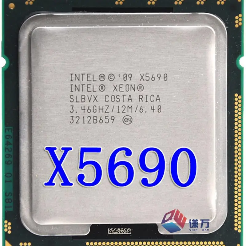 X5690 lntel โปรเซสเซอร์ซีพียูหกแกน (3.46GHz/L3 = 12M/130W) ซ็อกเก็ต LGA 1366ซีพียูตั้งโต๊ะ (ทำงาน100% gratis ongkir)