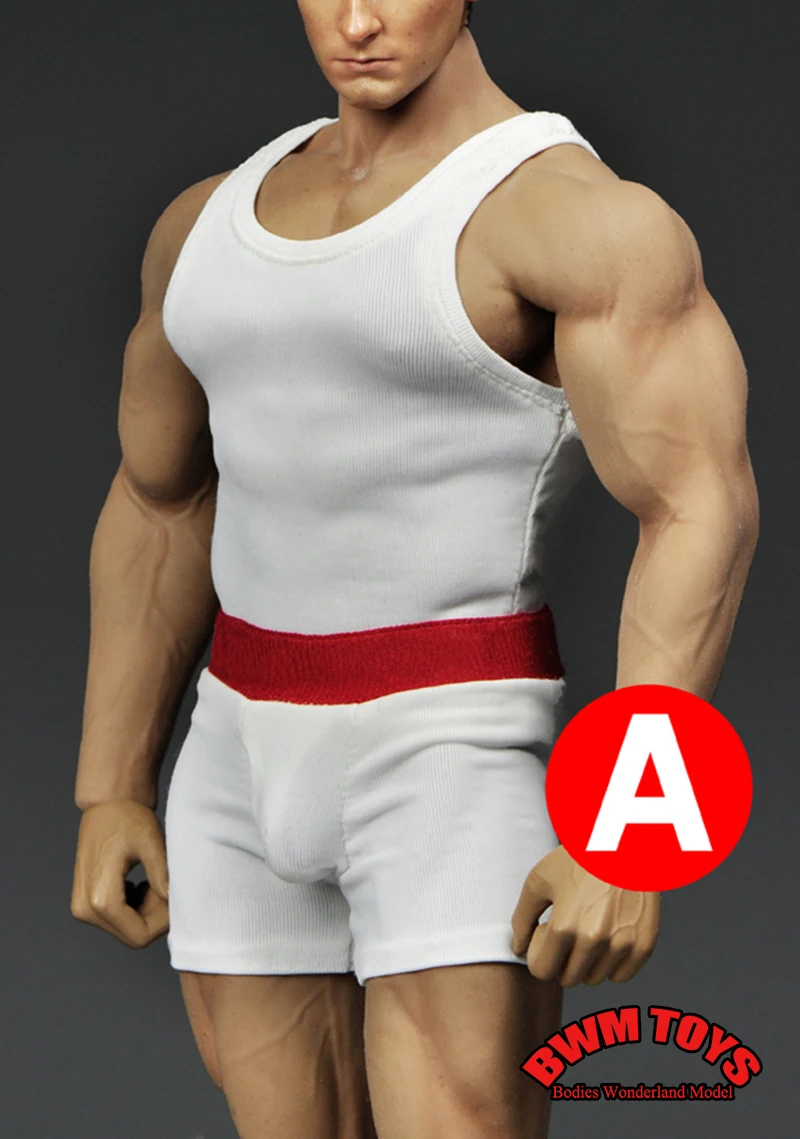 MCTOYS F-058 F-059 XL01 1/6 Female/Male Slim Sport Tanktop Underwear Vest Suit Model for 12‘’ Super Strong Muscle Action Figure