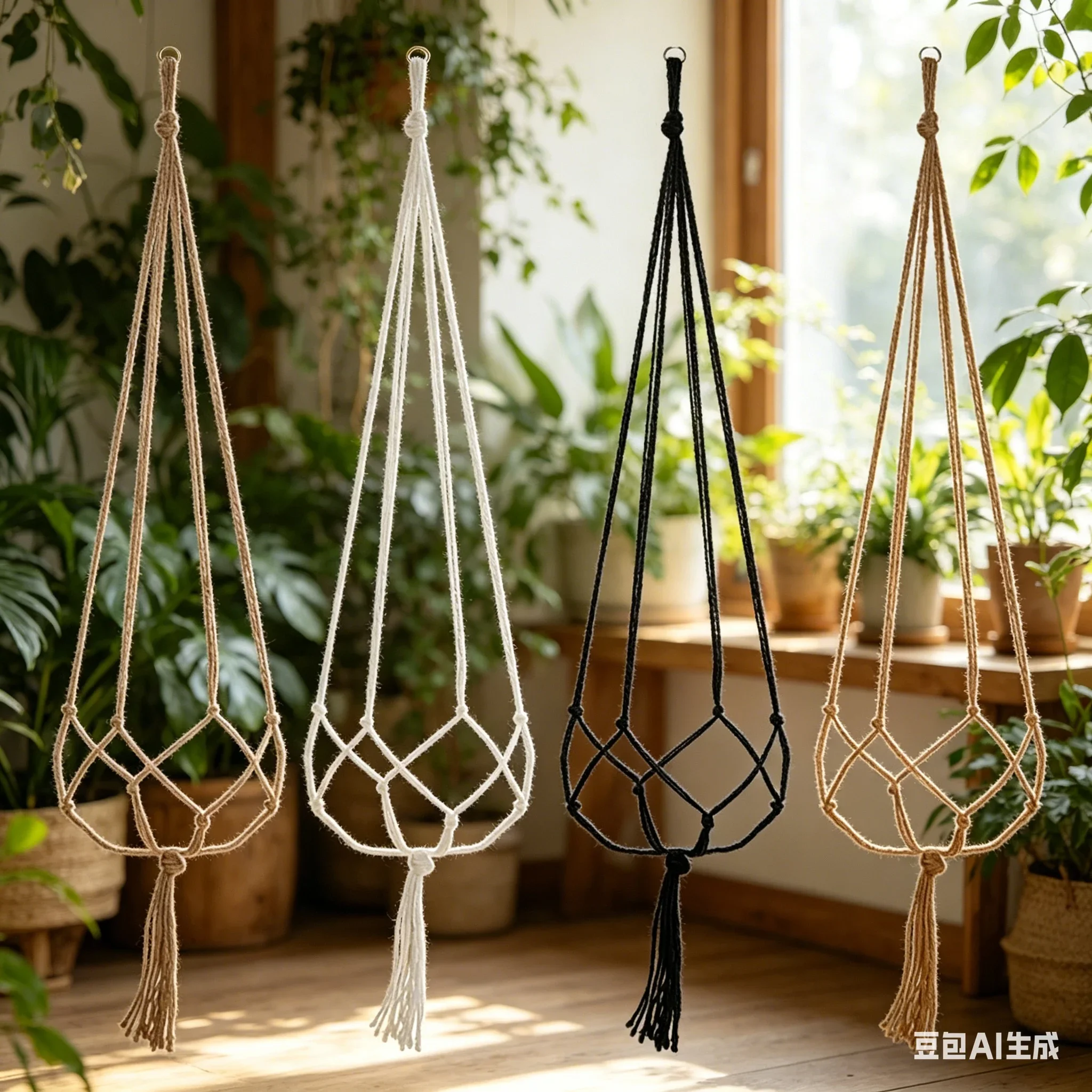 Hanging Plant Pot Hanging Basket Vases with Hook Creative Macrame Suspension Plant Planters for Hanging  Flower Pot Net
