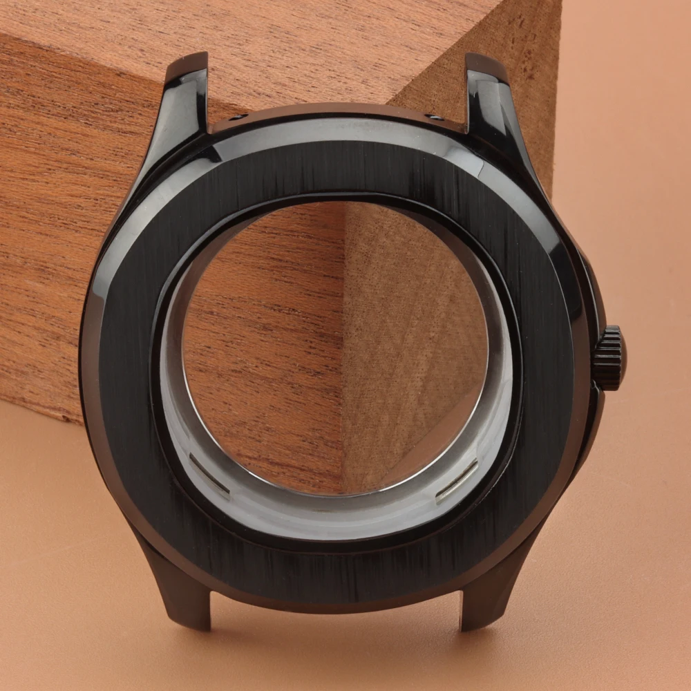 42mm NH35 Black Case 31.5mm Dial Hands Green Luminous 316L Stainless Steel Fit NH35 NH36 Movement 10ATM Waterproof Rubber Strap