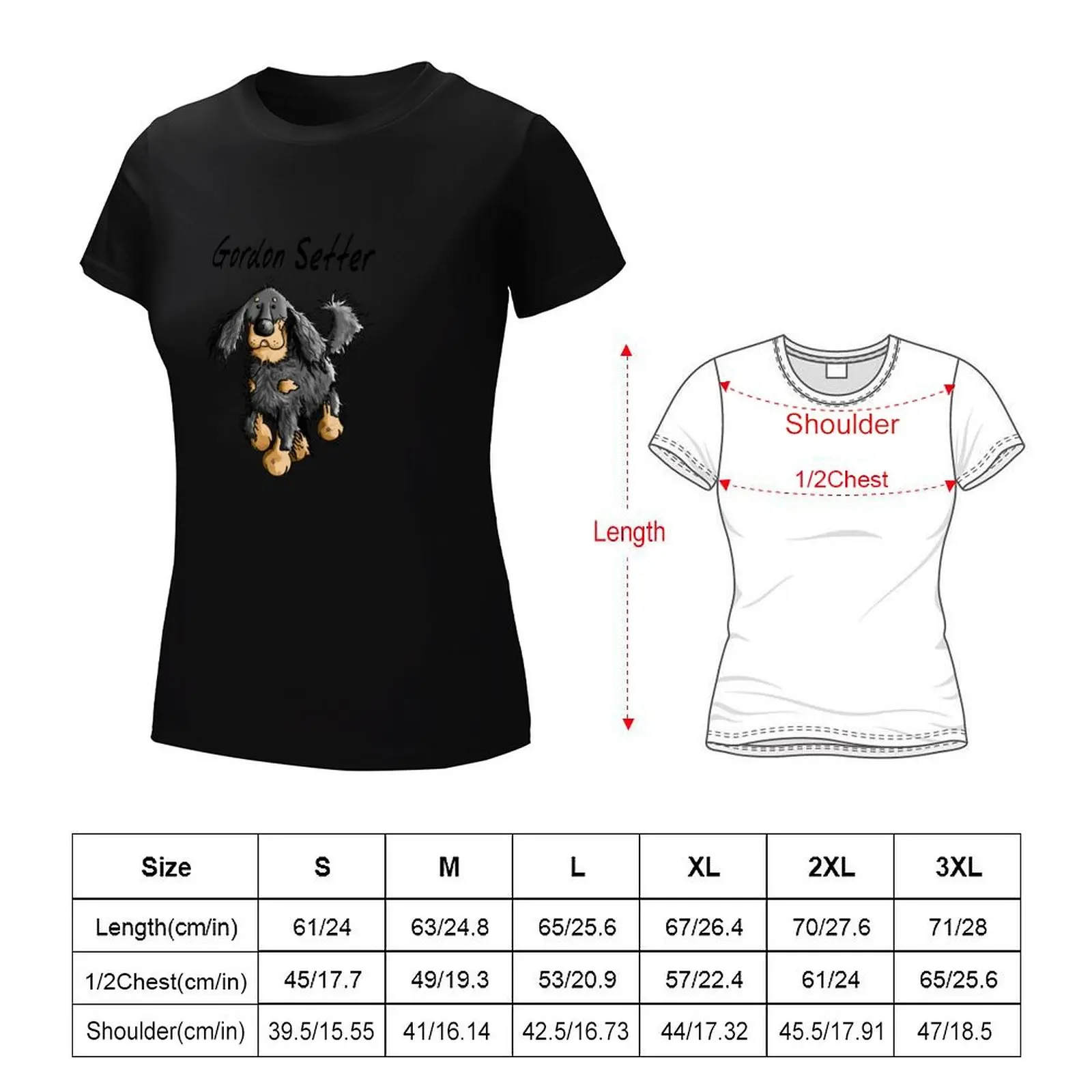 Happy Gordon Setter - Dog - Dogs - Comic Gift Cartoon t-shirt funny lady clothes abbigliamento femminile abbigliamento estivo da donna