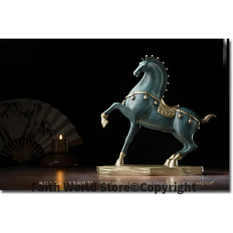 Limited Edition-best gift # TOP office home Shop business Collection Propitious CHINA Tang Dynasty horse bronze Sculpture decor