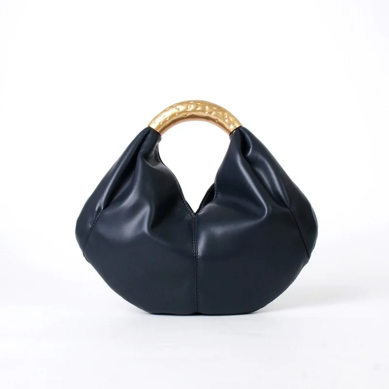 

Fashion Hobo Luxury Designer Handbag Brand Women Tote Bag Gold Ring Handle Clutch Pu Leather Lady Bag