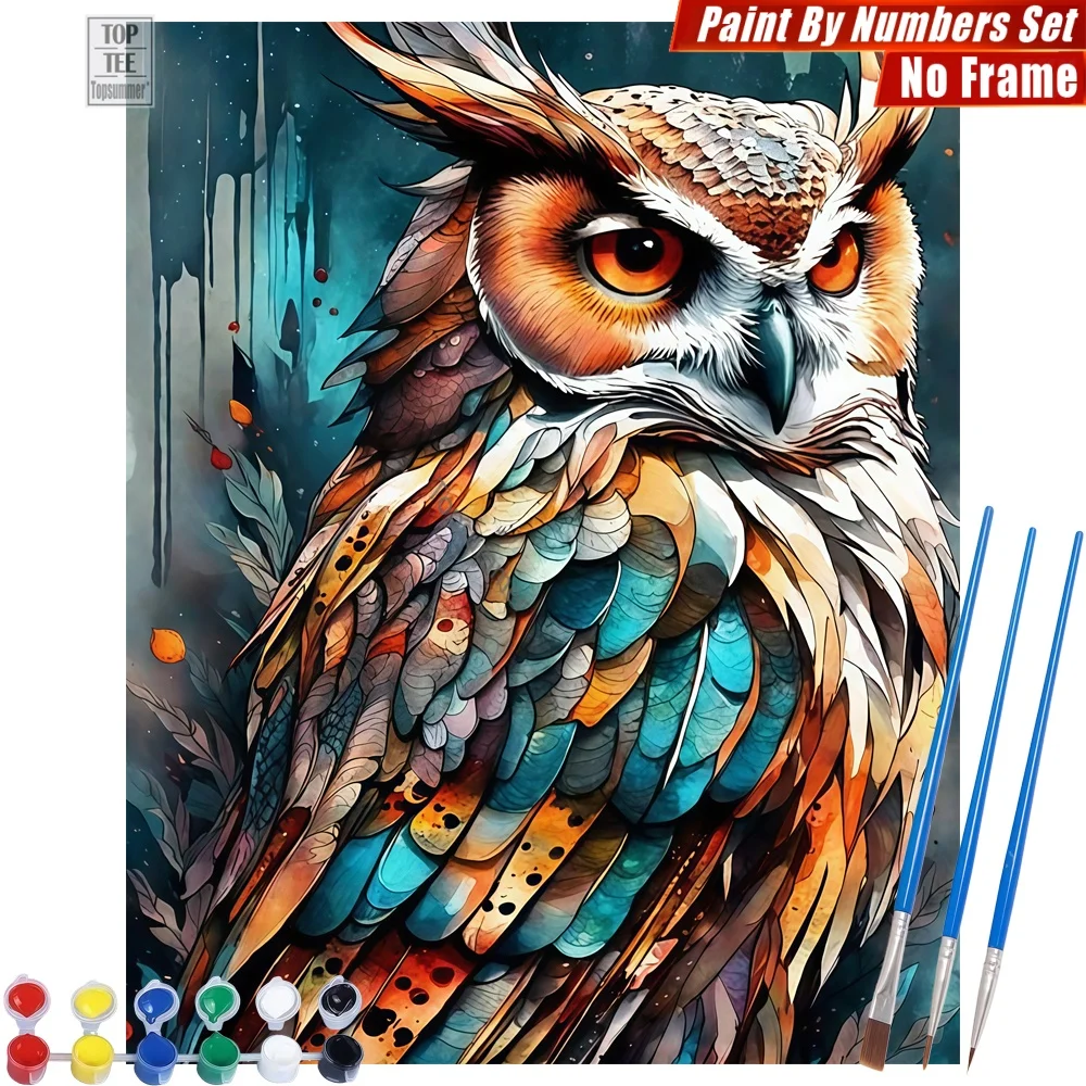 

Набор для рисования по номерам «Таинственная сова» - загадочный мудрый декор для дома и спальни, подарок на День отца для папы