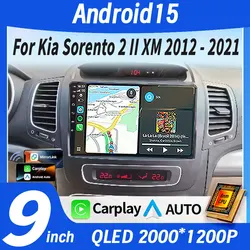 Carplay Auto Car Radio Multimedia Player Android 15 For Kia Sorento 2 II XM 2012 - 2021 DSP Autoradio GPS Stereo Head Unit