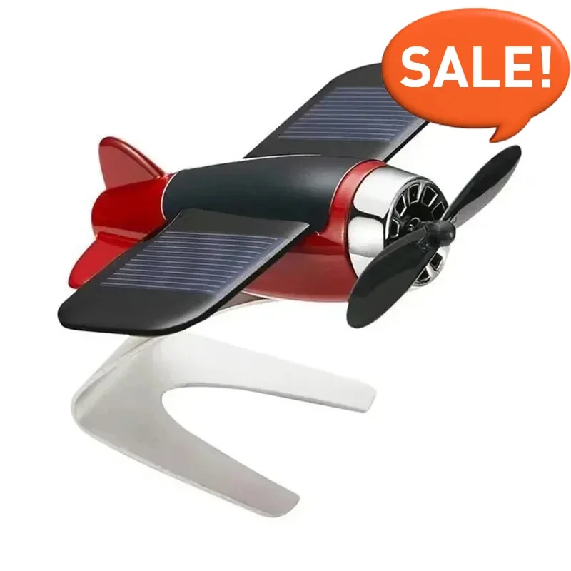 

Solar Powered Car Rotatable Airplane Trim Propeller Decoration Mini Air Force Aircraft Airplane Ornaments Air Freshener Perfume
