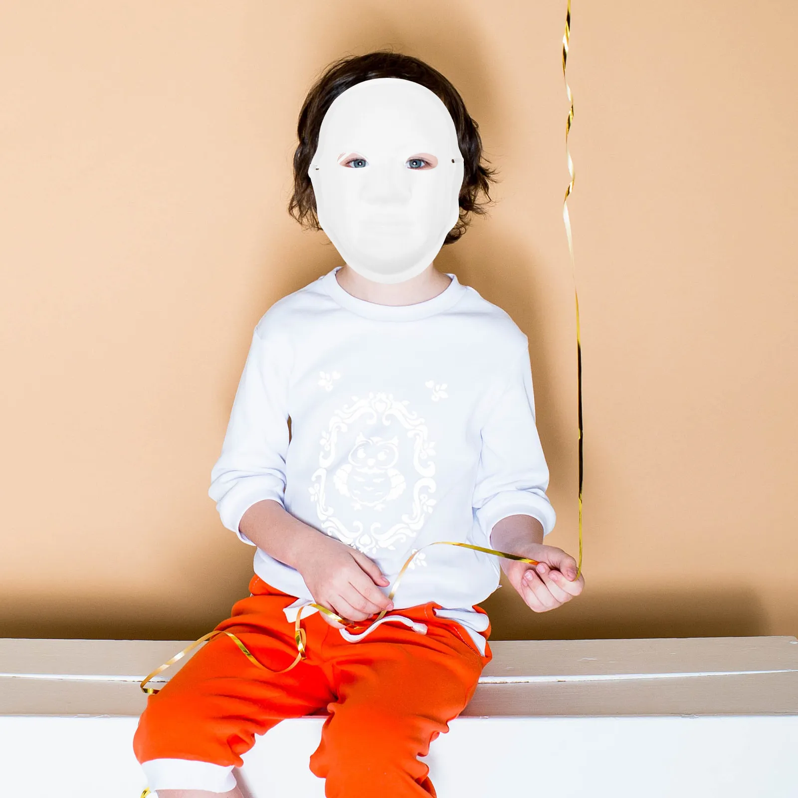 10Pcs Blank Paper Full Face Mask Male Shape Paintable DIY Mask for Creativity Development Cosplay Halloween Party