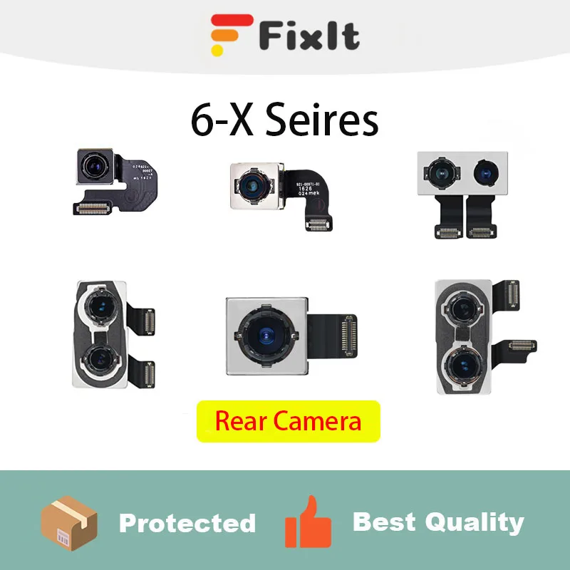 

For Iphone Rear Camera 6 6S 6SP 6P 7 7P 8 8P X XS XS MAX XR Facing Camera Replacement Lens Metal Case Flex Cable