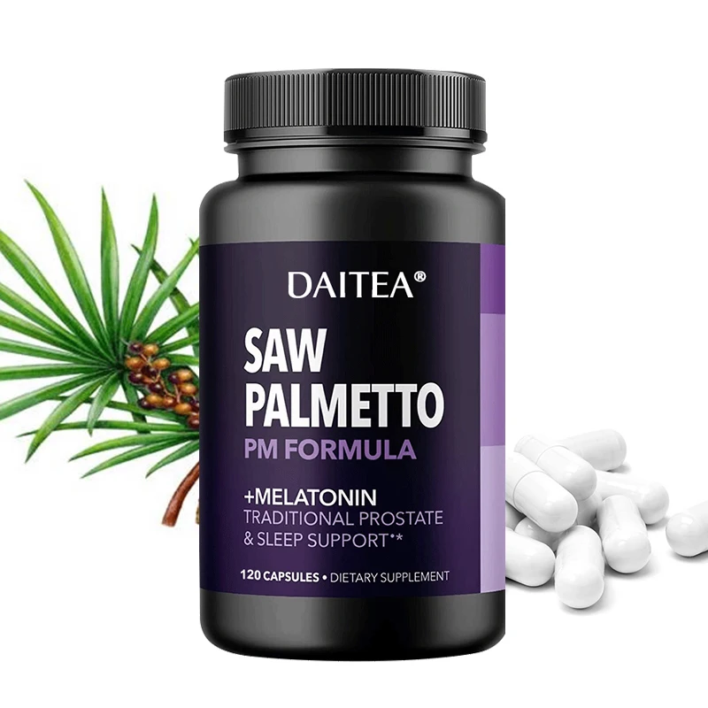 

Saw Palmetto Capsules - with Melatonin, Prostate and Sleep Support, Helps Reduce Frequent Urination and Promotes Deep Sleep