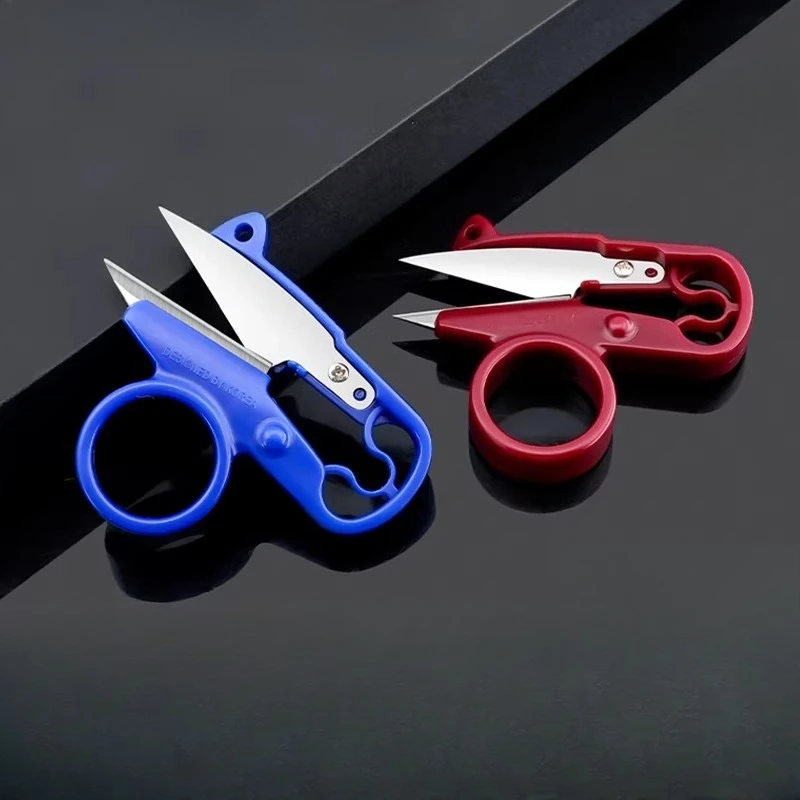 New Finger Guard Thread Snips Stainless Steel Spring Small Scissors Mini Trimming Scissors for Tailor Cross Stitch Sewing