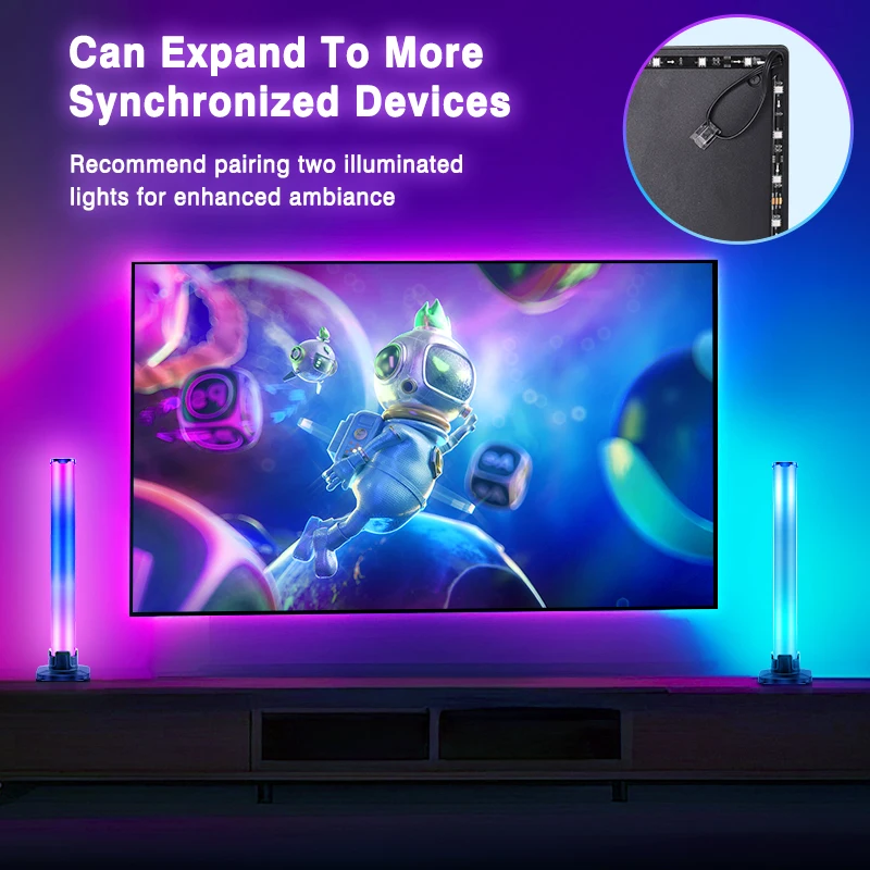 Plug And Play TV LED Backlight With Light Bar Kits For HDMI2.0 TV Box RGB IC TV LED Light Syncs With TV Picture Music And Video