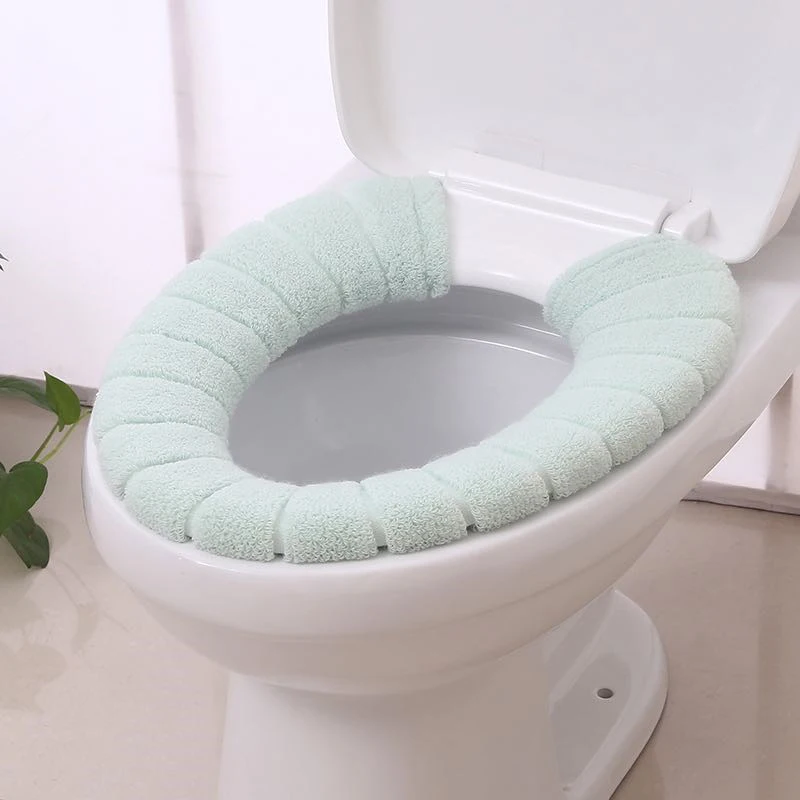 1pc Shell Pattern Thickening Model Press Button Type Toilet Seat Warm Cover/button U Type Toilet Seat Cover Toilet Mat