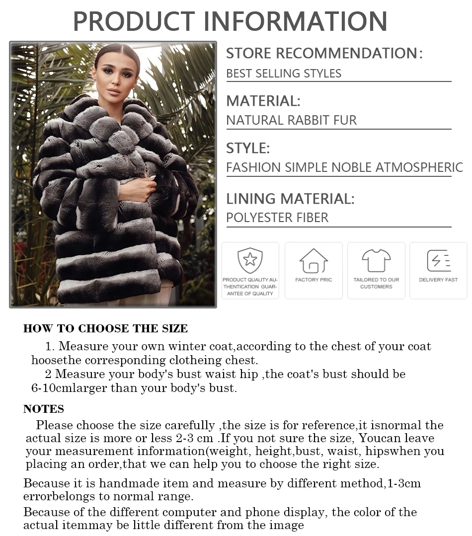 Chinchilla Color Fur Coat Women Real Rex Rabbit Fur Coat Hot Selling Women Warm Winter Jackets Short Fur Coat