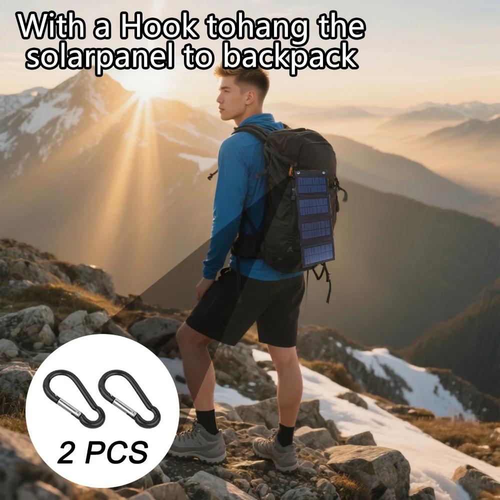 1 Piece of Convenient Solar Folding Panel 5V USB Port, Foldable Solar Panel, Portable Flexible Solar Panel, Suitable for Outdoor