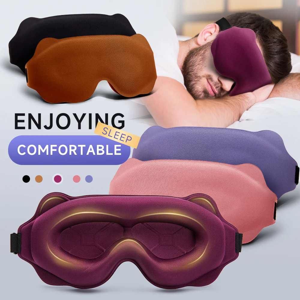 Ergonomic Design Sleep Mask 3D Contoured Cup Blindfold Concave Molded Night Sleep Mask Block Out Light for Women & Men