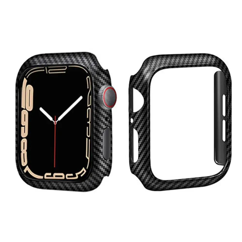 Cover For Apple watch Case 45mm 41mm 44mm 40mm 42mm 38mm Accessories Carbon fiber Bumper Protector iWatch series 9 8 4 5 6 SE 7