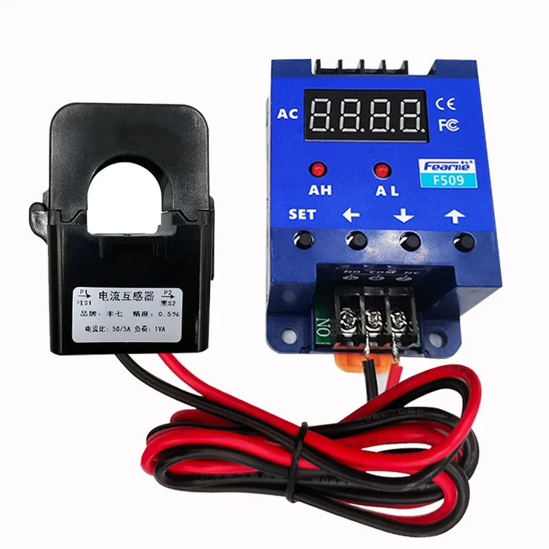 Fengqi brand F509 AC digital ammeter relay upper and lower limit a-l-a-r-m conveyor belt overload controller switch