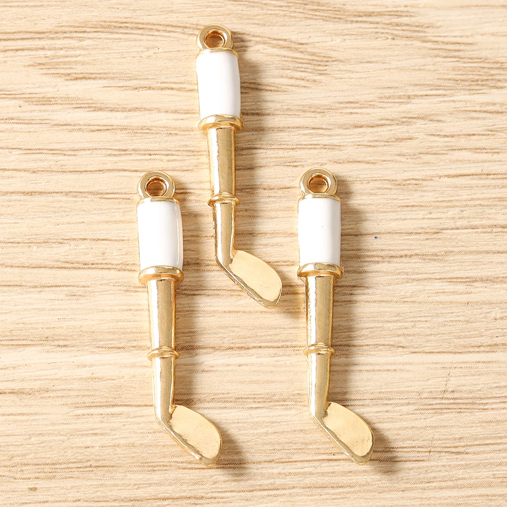 Tusember 10 Stück Niedliche Emaille-Sportgold-Club-Anhänger für Ohrringe, Halsketten, Armbänder, DIY-Schmuckherstellungszubehör – Detail 15