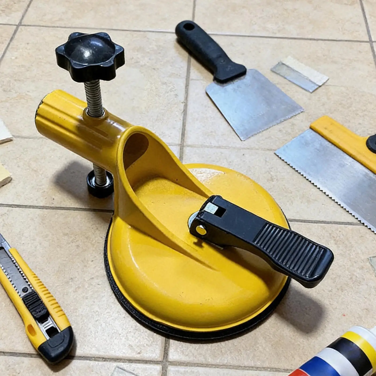 Floor Suction Cup Fixer Tool Heavy-Duty Strong Suction Floor Crack Filler Laminate Flooring for Plank Tile Installation Leveling
