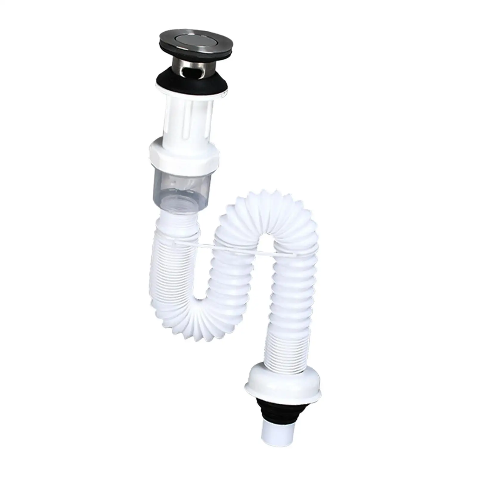 Kitchen Sink Drain Pipe Tube Washbasin Waste Water Pipe with Sealing Lid Drain Filter Sink Sewer Pipe Drain Hose