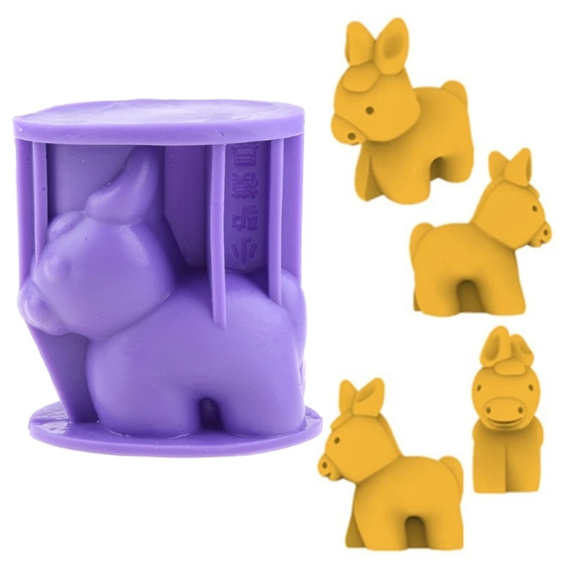 

5pcs Little Donkey Epoxy Resin Mold Home Decoration Ornaments Silicone Mould DIY Crafts Plaster Casting Tools R3MC