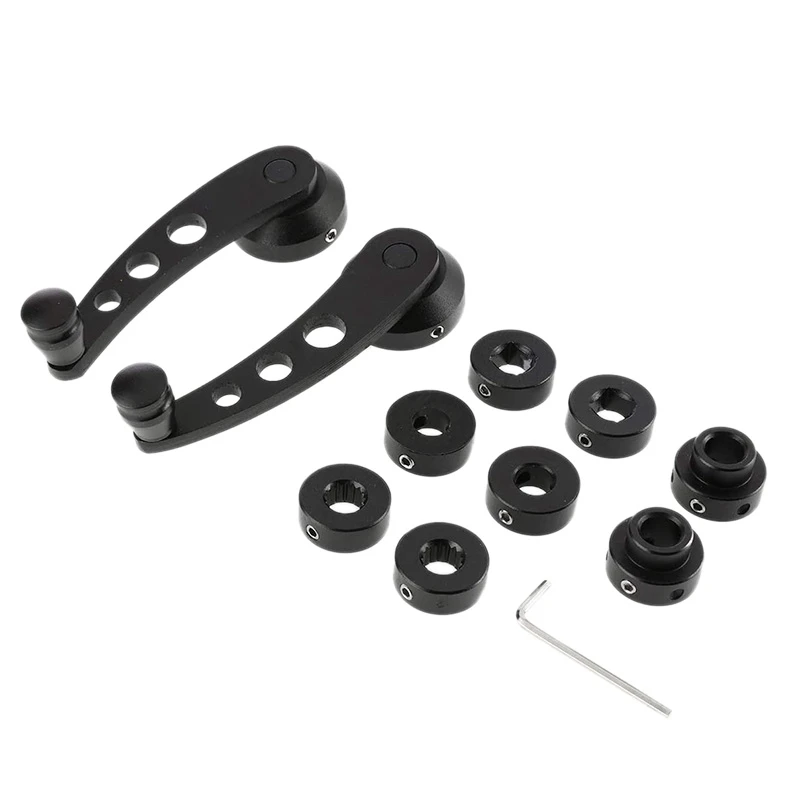 Universal Car Window Handle Winder Riser Replacement Winder Crank Riser Window Handles Aluminum Alloy Black