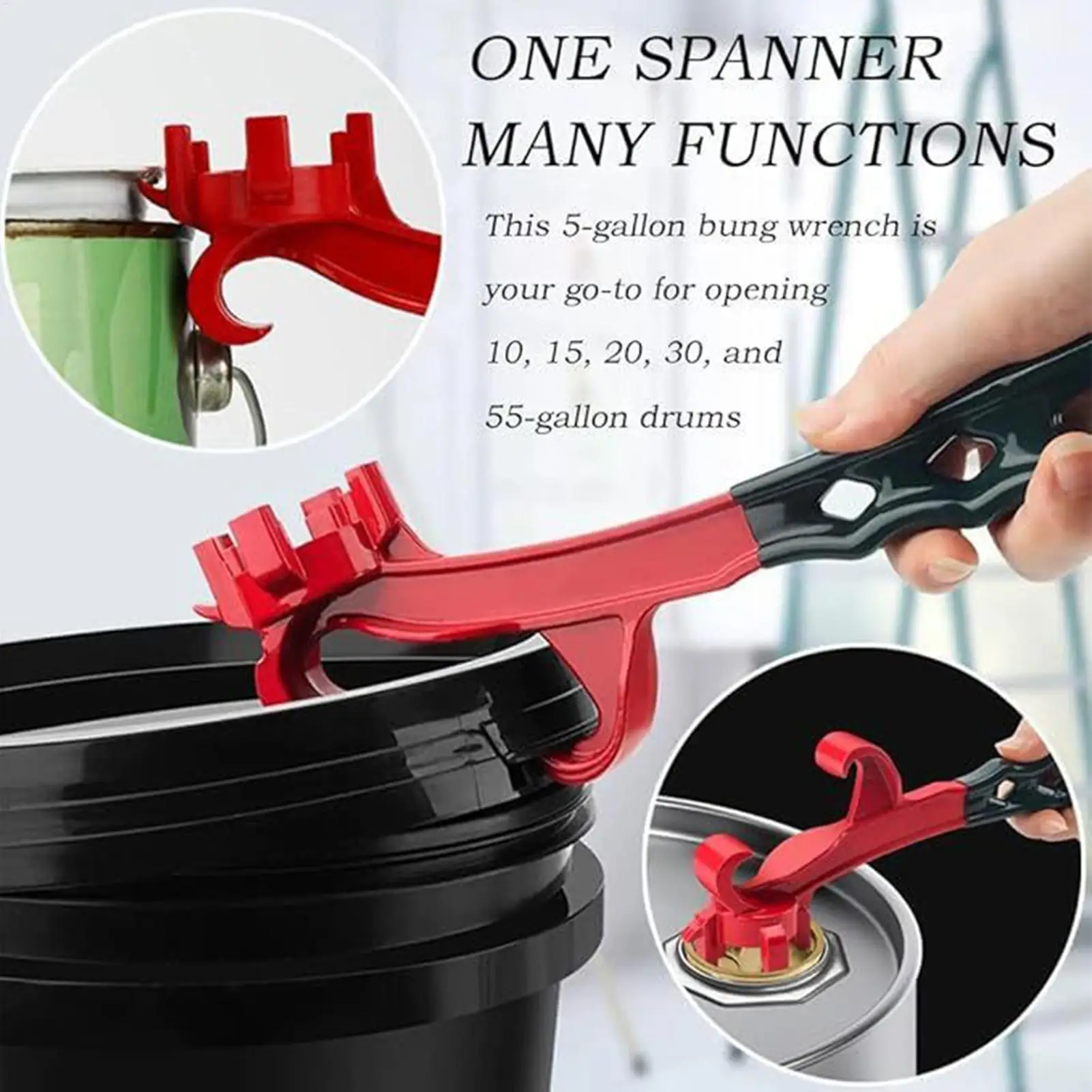 

Bucket Opening Tool Paint Barrel Wrench 2 Pieces Non-Slip Bucket Opening Wrench For Home Industrial Camping Kitchen Travel
