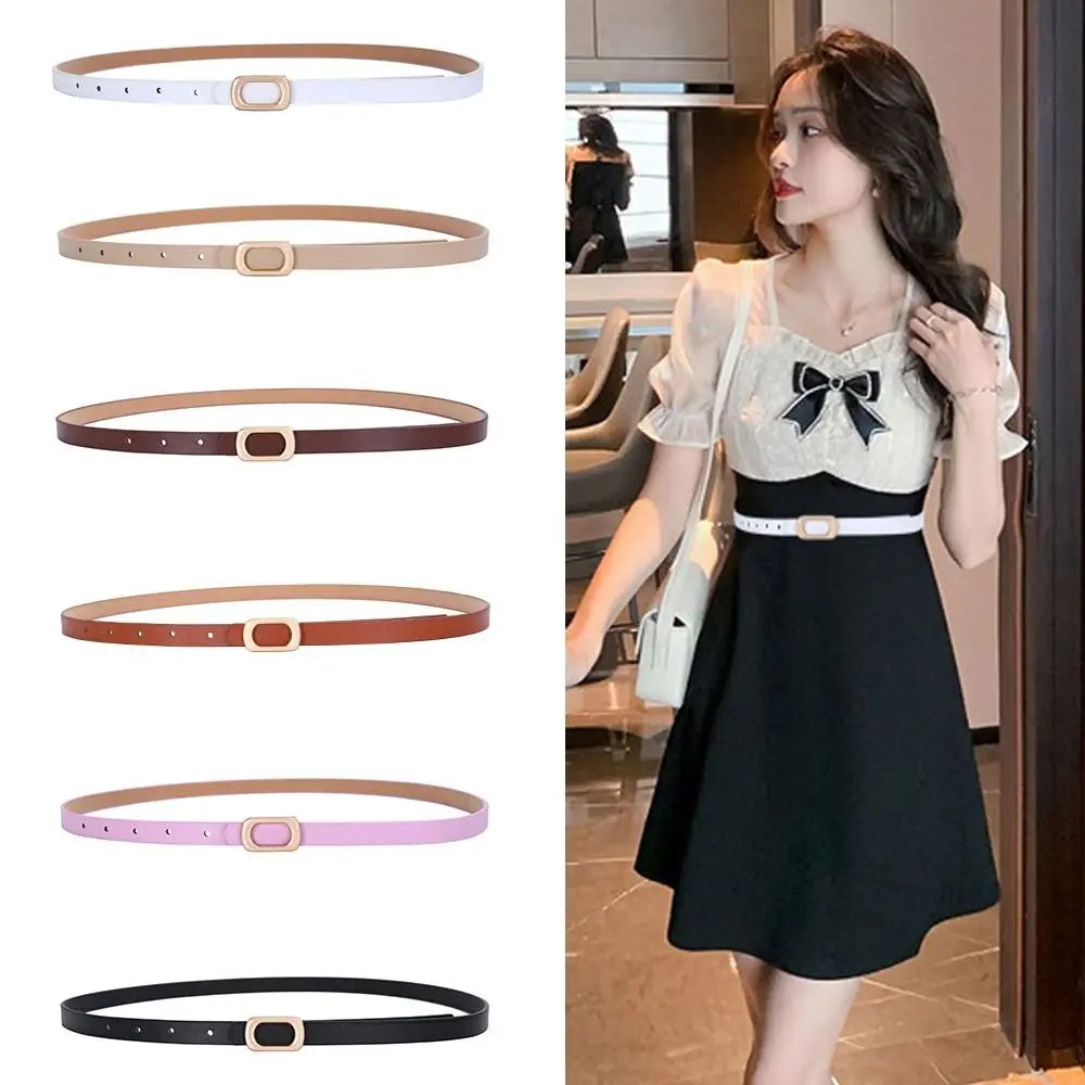 

Versatile Leather Belt Fashion Women Luxury Design Metal Slide Buckle Belt Waistband