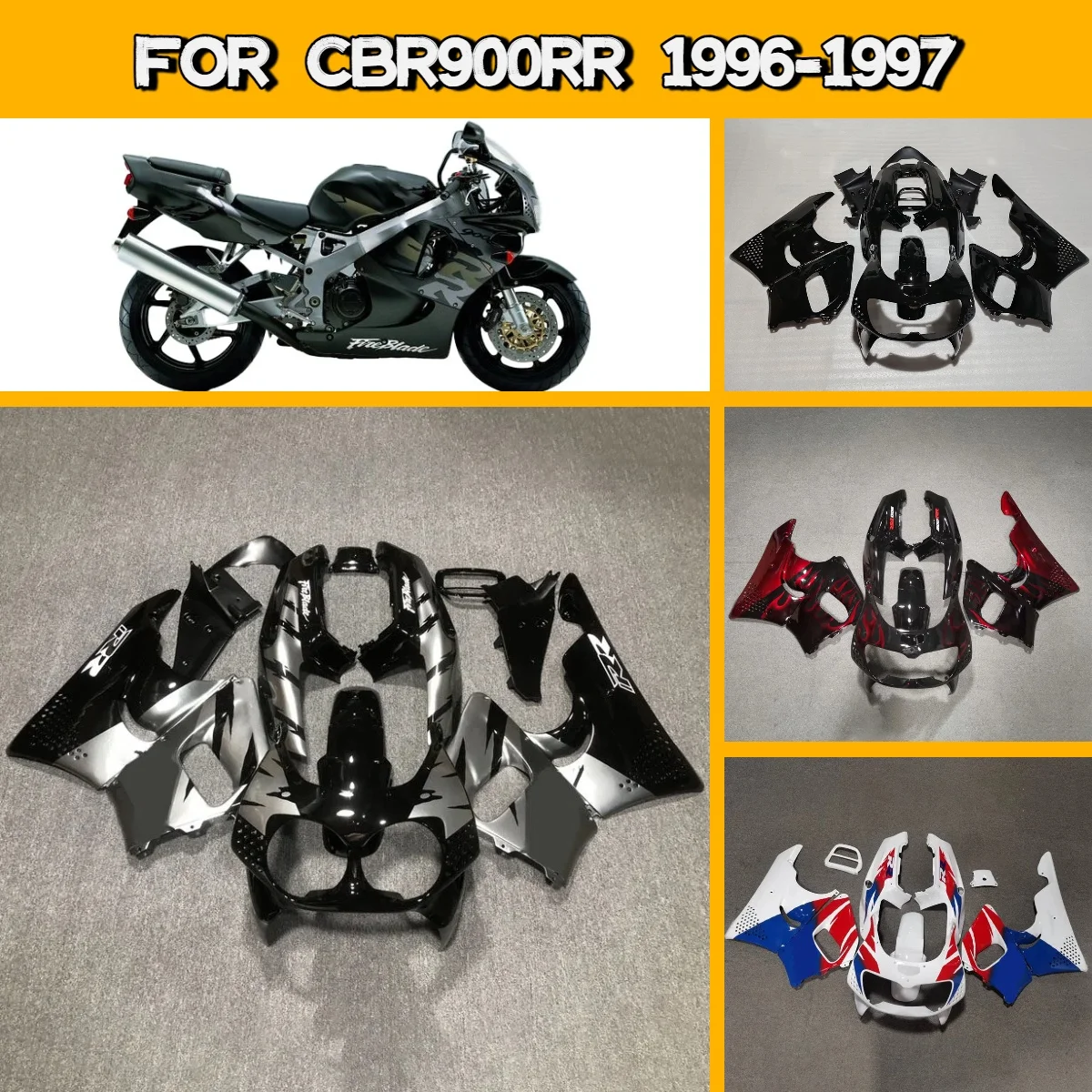 1996 1997 CBR900RR Motorcycle Complete Body Plastic Fairings Cover Perfect Fit for 96 97 Honda CBR 900RR Fairing Kit