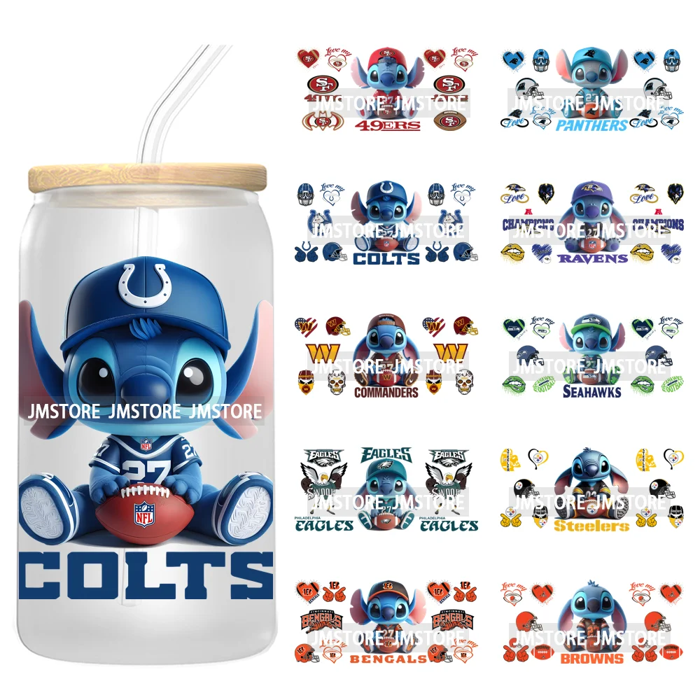 น่ารักการ์ตูนทีมกีฬาเกมวัน 16OZ UV DTF Cup Wraps พร้อมใช้สติกเกอร์กันน้ําสําหรับ Libbey แก้ว Tumbler